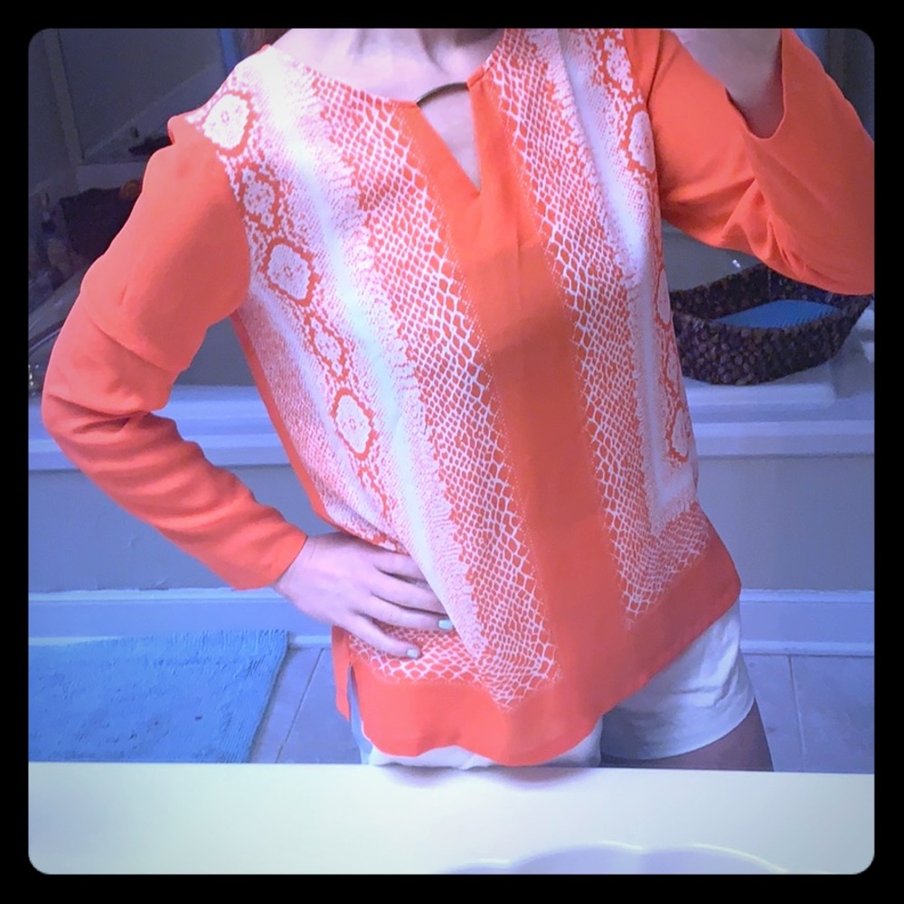 5/$10 Orange Snake Print Blouse